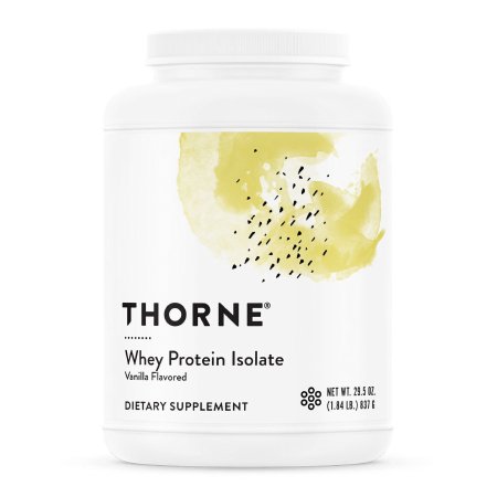 Oral Supplement THORNE Whey Protein Isolate Vanilla Powder 29.5 oz. Canister