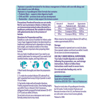 Pepticate Infant Formula Powder 13.2 oz Unflavored for Cow’s Milk Allergy