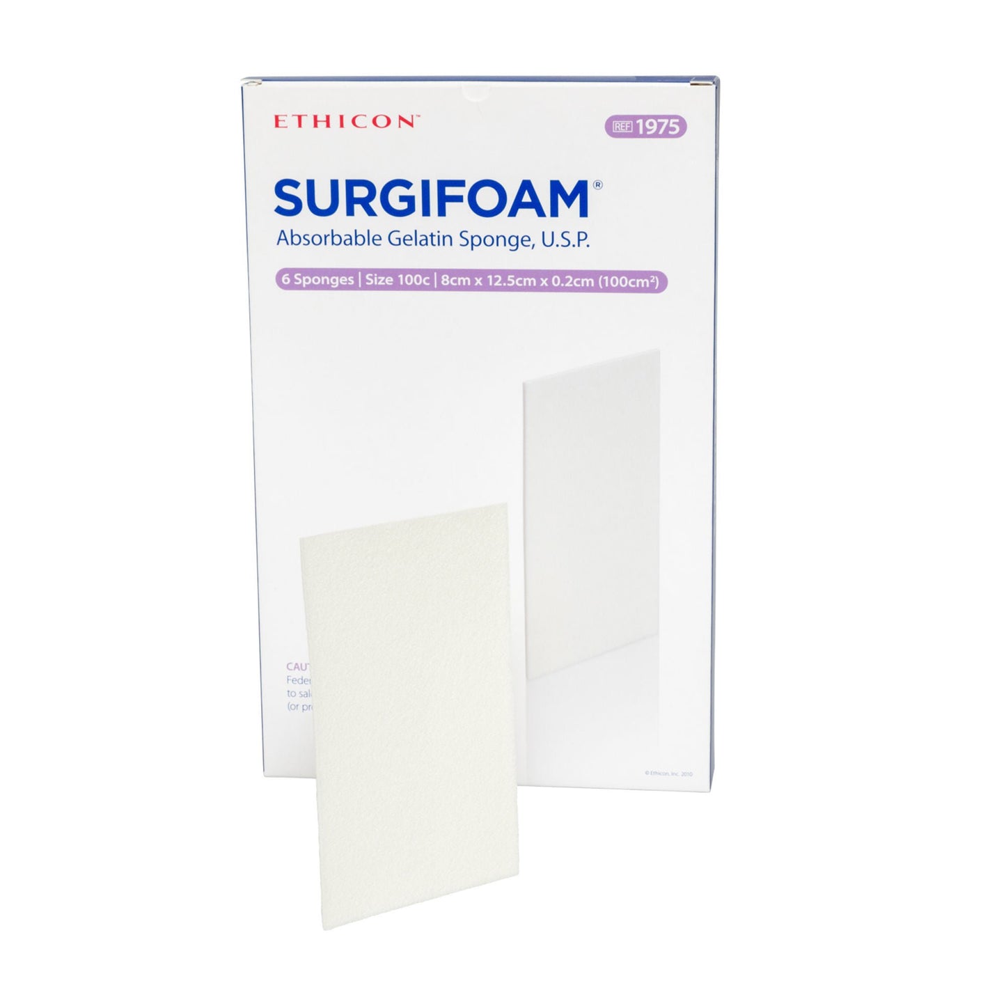 SURGIFOAM Absorbable Gelatin Sponge 8 cm x 12.5 cm x 2 mm Sterile – 6 per Box