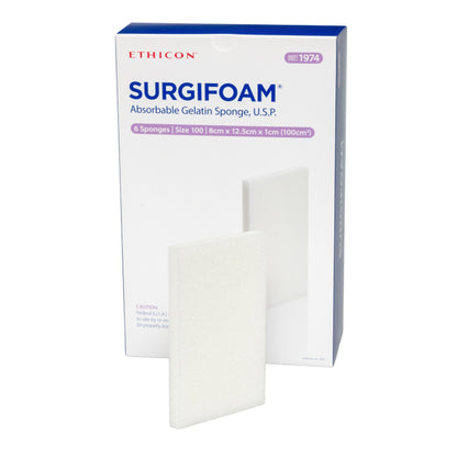 SURGIFOAM Absorbable Gelatin Sponge 8 x 12.5 cm x 10 mm – 6 Count Sterile