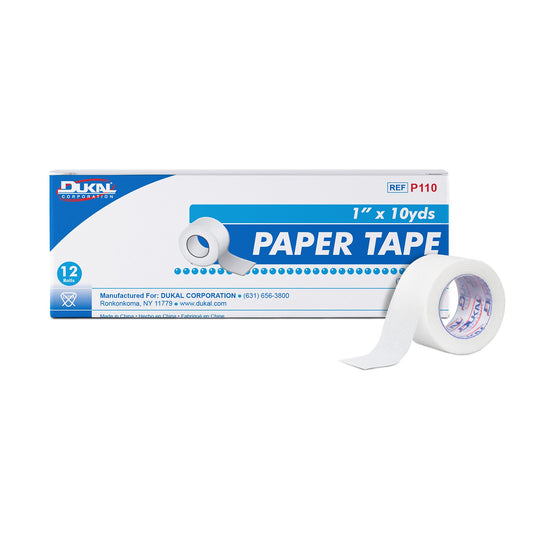 Dukal Skin Friendly Medical Paper Tape 1 Inch x 10 Yard White NonSterile