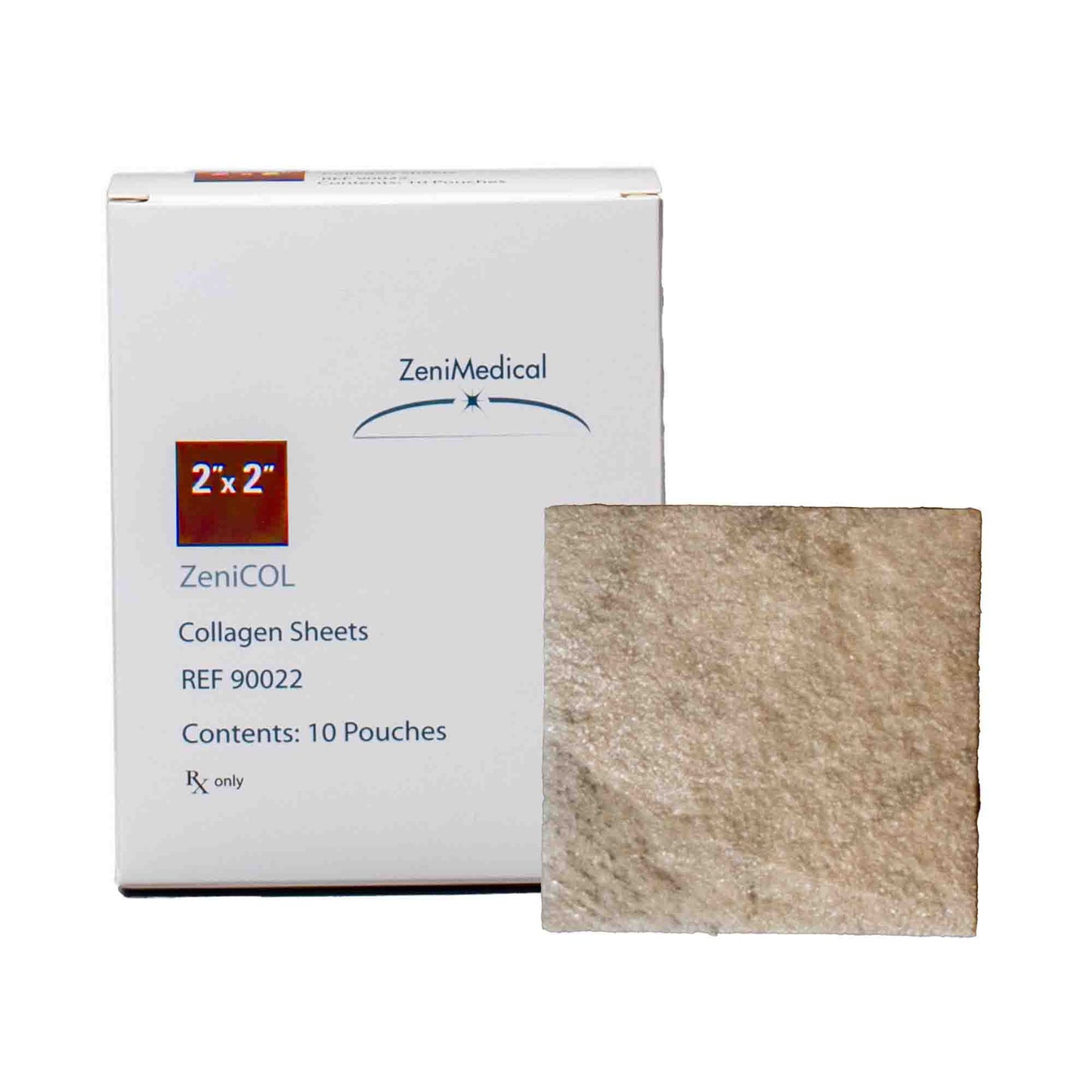 ZeniCOL Collagen Dressing 2 x 2 Inch Sterile Bovine Collagen Wound Dressing