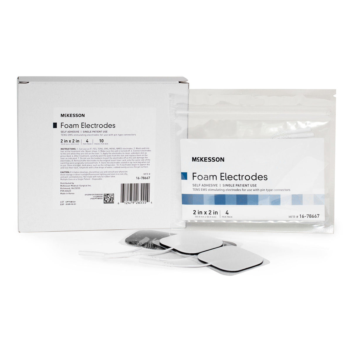 McKesson Electrotherapy Electrode for TENS and EMS Units 2 x 2 Inch