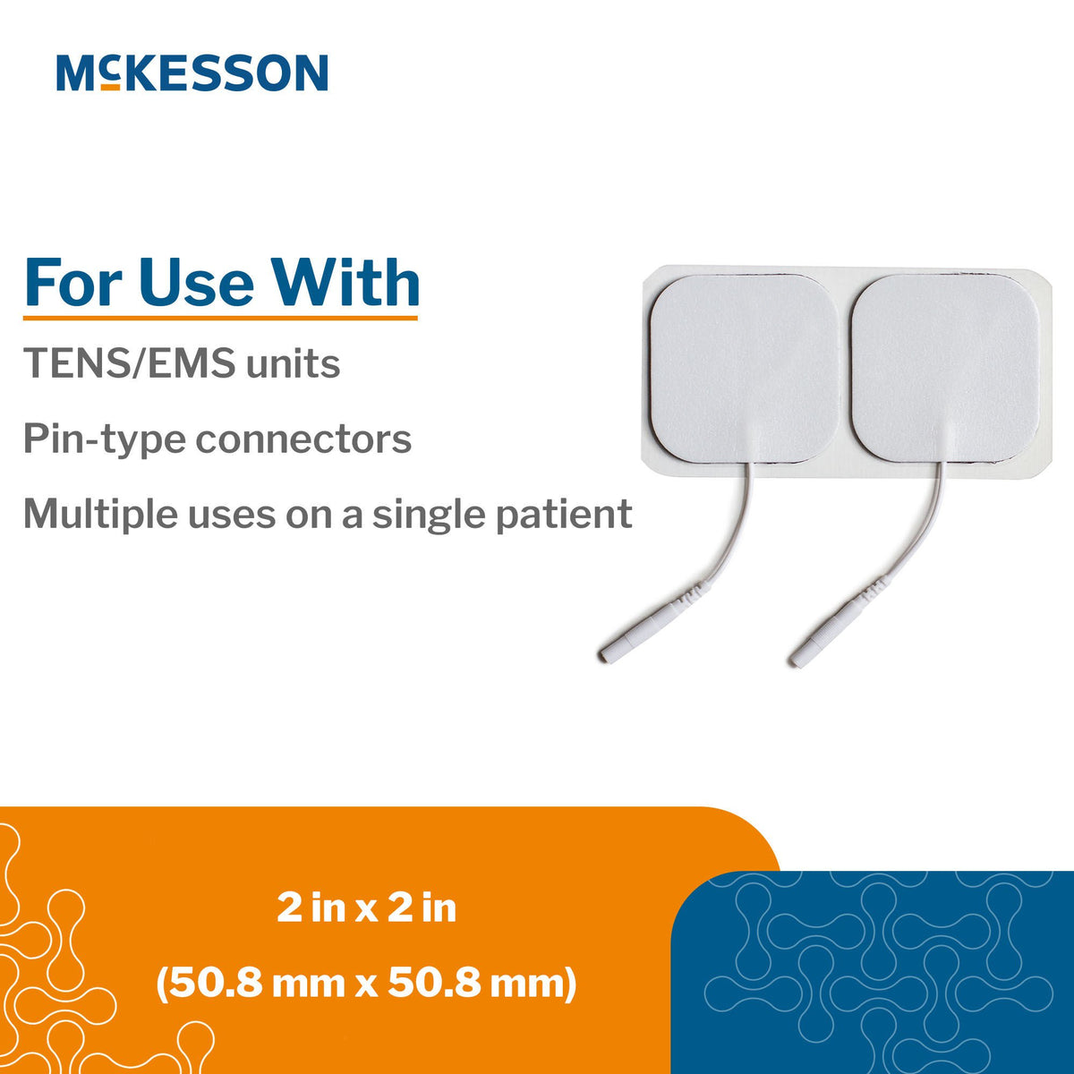McKesson Electrotherapy Electrode for TENS and EMS Units 2 x 2 Inch