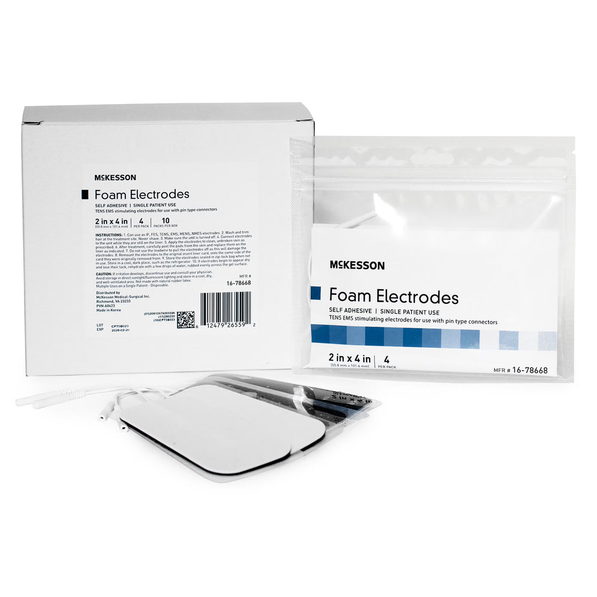 McKesson Electrotherapy Electrode for TENS and EMS Units 2 x 4 Inch