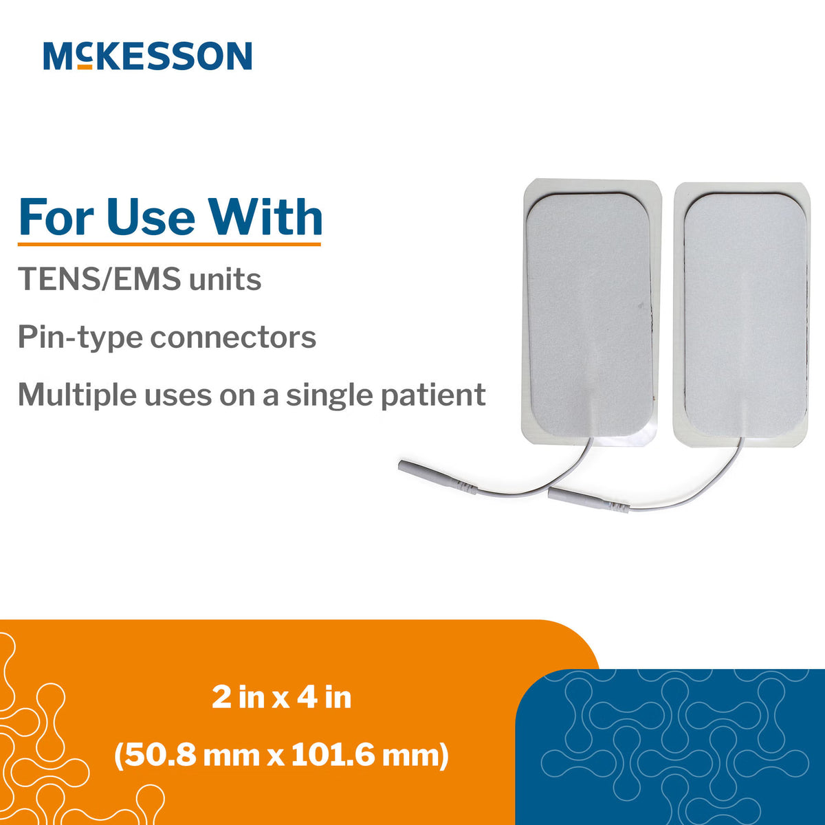 McKesson Electrotherapy Electrode for TENS and EMS Units 2 x 4 Inch