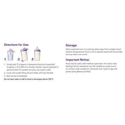 Nutricia PhenylAde 60 Unflavored Oral Supplement Powder 16 oz 454 g Canister