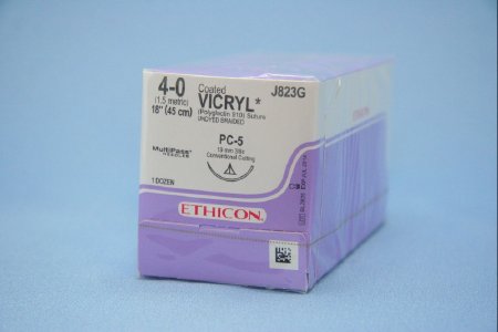 Absorbable Suture with Needle Coated Vicryl Polyglactin 910 PC-5 3/8 Circle Precision Conventional Cutting Needle Size