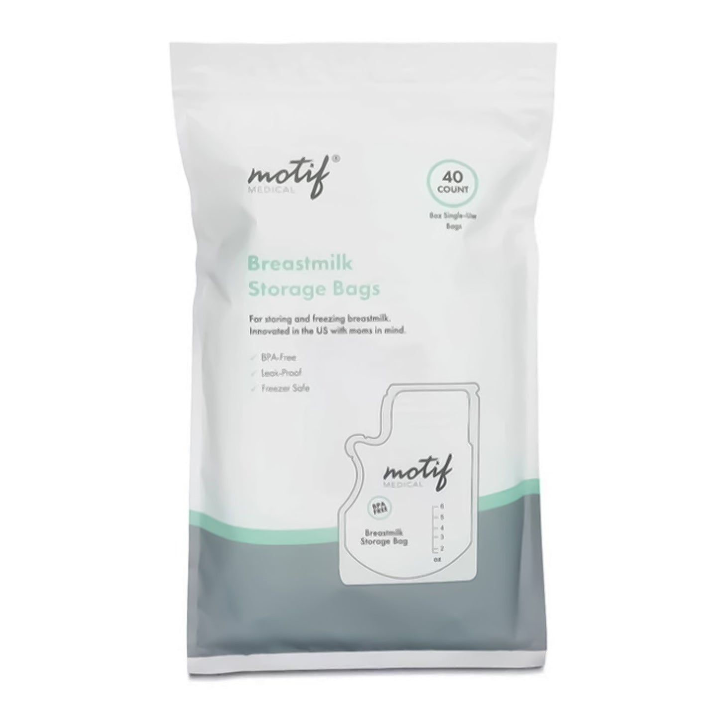 Motif 6 oz Breast Milk Storage Bags BPA Free with Zipper Closure