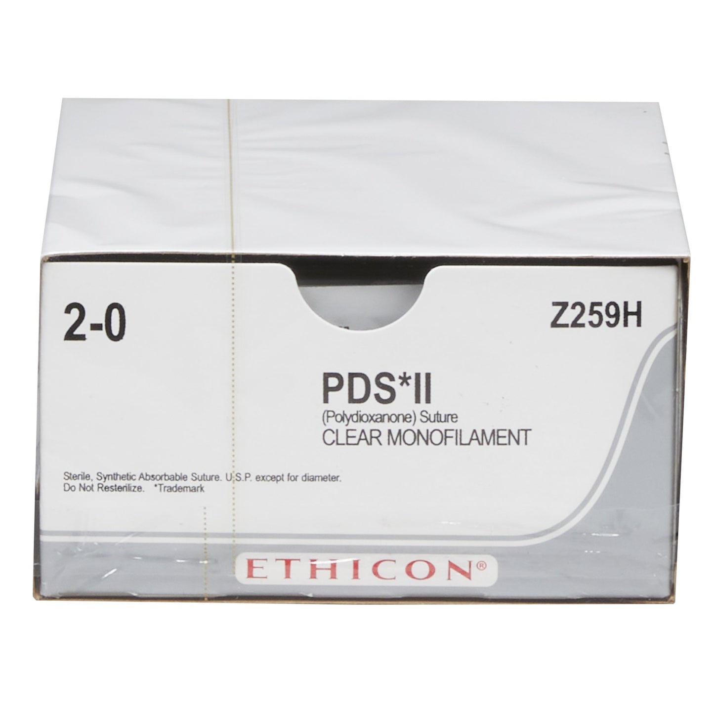 PDS II Polydioxanone Absorbable Monofilament Suture with CT-1 1/2 Circle Taper Point Needle Size 2-0, 27 Inch Sterile