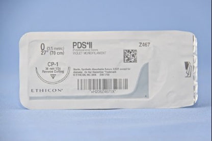 Absorbable Suture with Needle PDS II Polydioxanone CP-1 1/2 Circle Reverse Cutting Needle Size