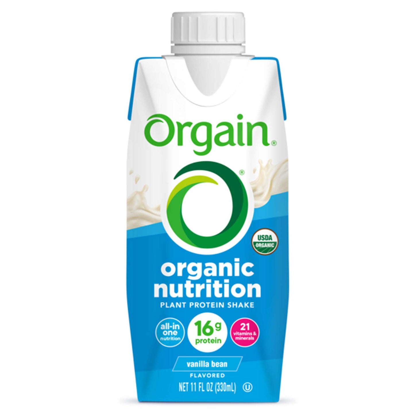 Orgain Organic Nutrition Vegan Shake Vanilla Bean Oral Supplement 11 oz Carton