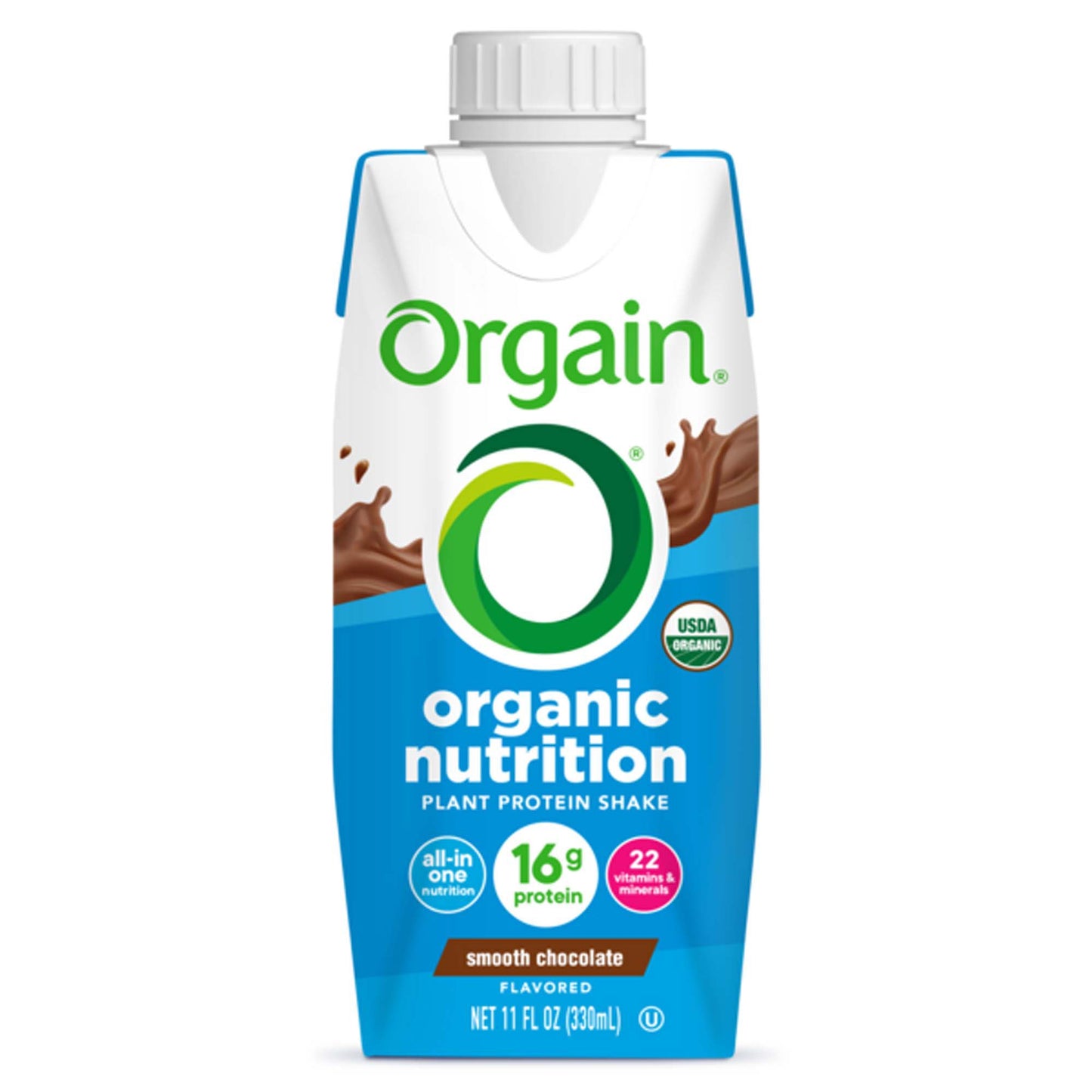 Orgain Organic Nutrition Vegan Shake Smooth Chocolate Oral Supplement 11 oz Carton
