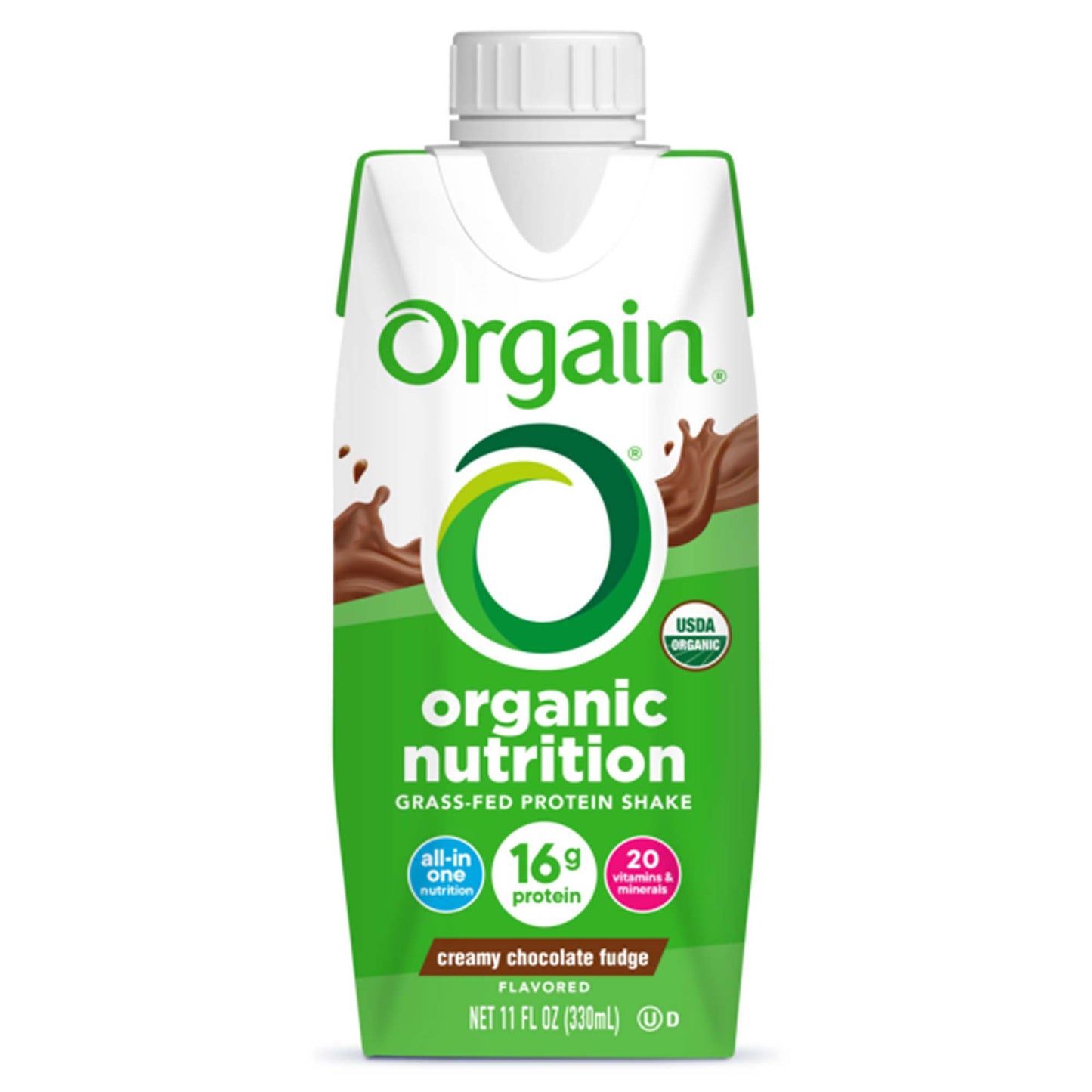 Orgain Organic Nutrition Shake Creamy Chocolate Fudge Oral Supplement 11 oz Carton