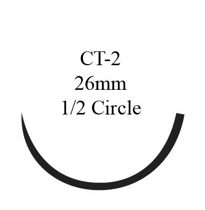 Absorbable Suture with Needle PDS II Polydioxanone CT-2 1/2 Circle Taper Point Needle Size