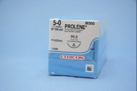 Nonabsorbable Suture with Needle Prolene Polypropylene PC-5 3/8 Circle Precision Conventional Cutting Needle Size