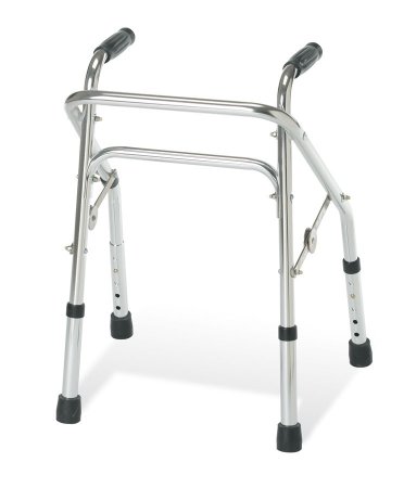 Dual Release Folding Walker Adjustable Height Guardian Aluminum Frame 175 lbs. Weight Capacity 20-1/2 to 24-1/2 Inch Height