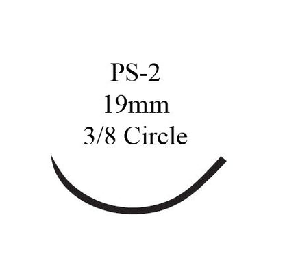 Absorbable Suture with Needle PDS II Polydioxanone PS-2 3/8 Circle Precision Reverse Cutting Needle Size