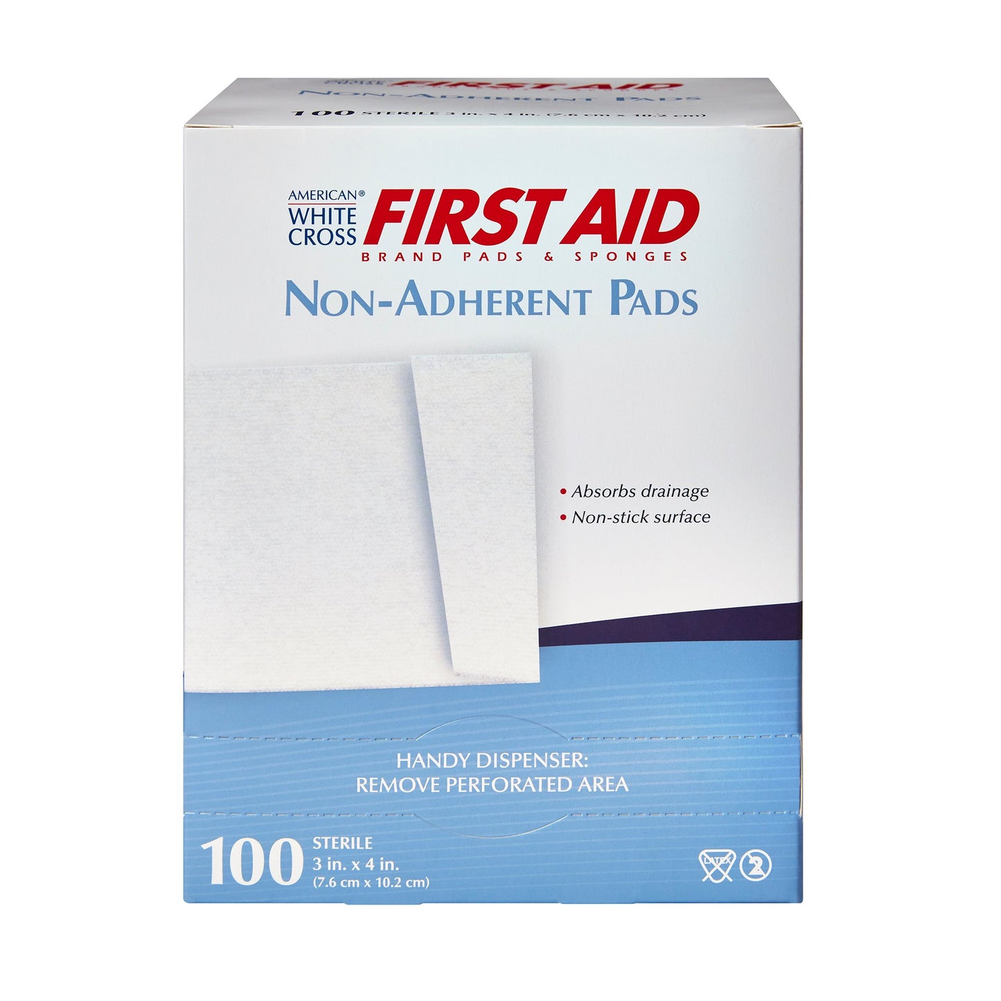 American White Cross Non-Adherent Dressing 3 x 4 Inch Sterile Wound Dressing