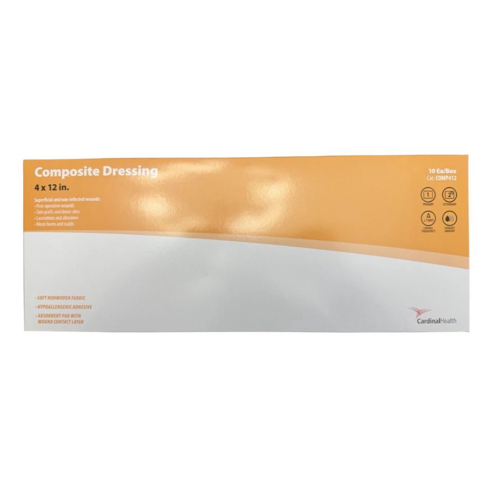 Cardinal Health Composite Dressing 4 x 12 Inch Sterile Rectangle Dressing