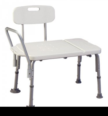 Lumex Imperial Collection Bath Transfer Bench Reversible Arm 17-1/2 to 21-1/2 Inch Seat Height 400 lbs. Weight Capacity