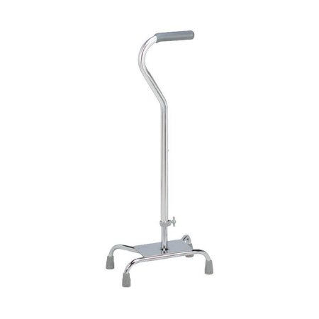 Large Base Quad Cane Carex Aluminum 28 to 37 Inch Height Silver