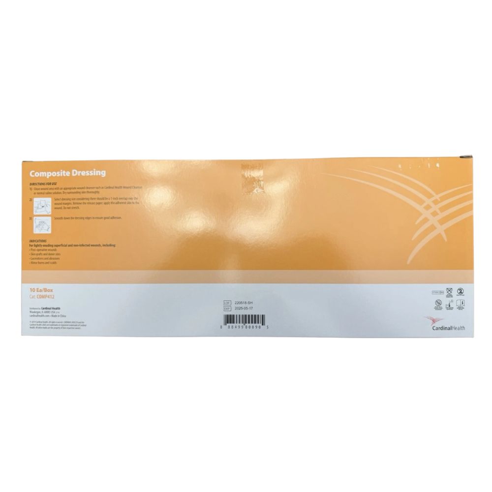 Cardinal Health Composite Dressing 4 x 12 Inch Sterile Rectangle Dressing