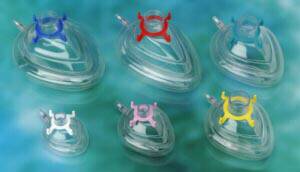 Anesthesia Mask Sure Seal Elongated Style Adult Size 4 Hook Ring
