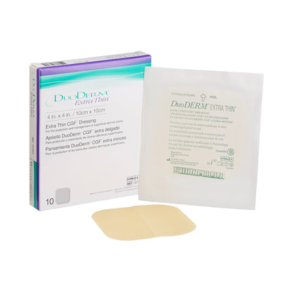 DuoDERM Extra Thin CGF Hydrocolloid Dressing 4 x 4 Inch Sterile Square Dressing