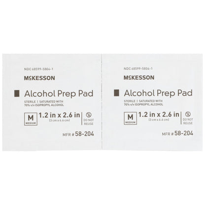 McKesson Alcohol Prep Pad 70% Isopropyl Alcohol Medium Sterile