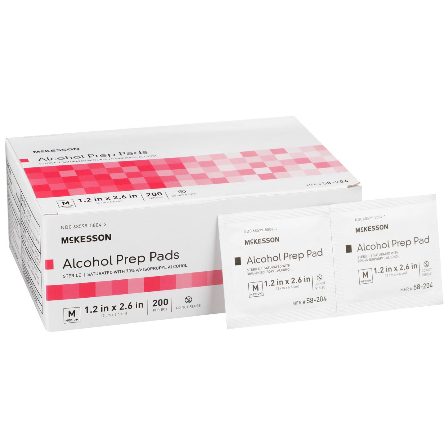McKesson Alcohol Prep Pad 70% Isopropyl Alcohol Medium Sterile