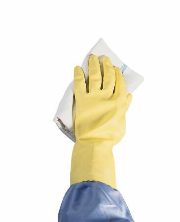 Utility Glove Flock Lined Latex / Nitrile Straight Cuff NonSterile Blue