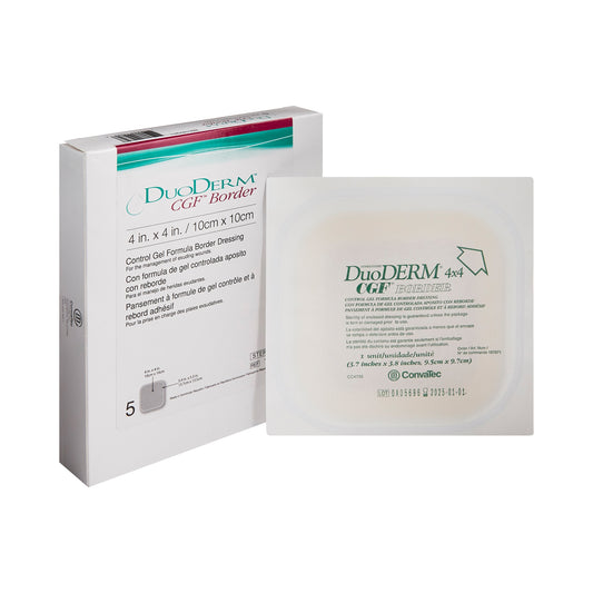 DuoDERM CGF Border Hydrocolloid Dressing 4 x 4 Inch Sterile Square Dressing
