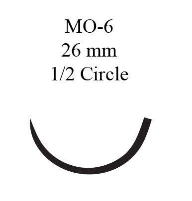 Nonabsorbable Suture with Needle Ethibond Polyester MO-6 1/2 Circle Taper Point Needle Size