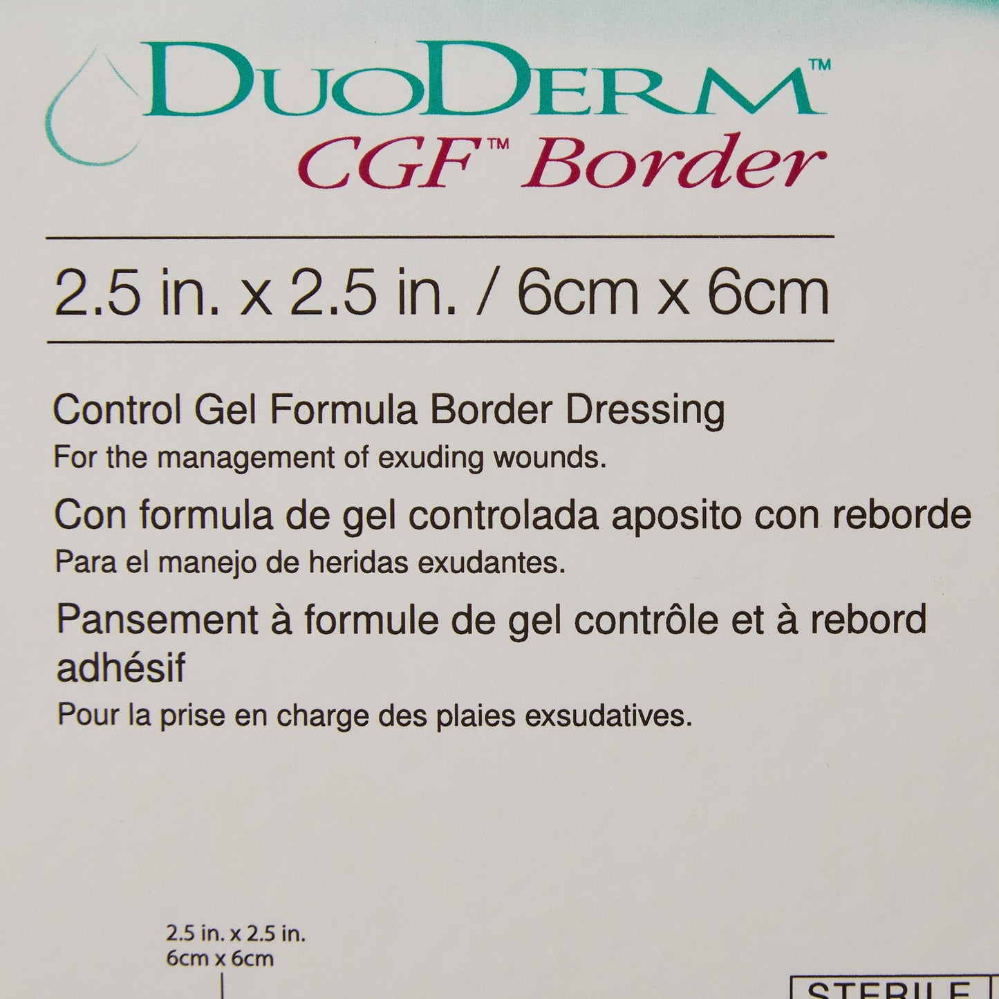 DuoDERM CGF Border Hydrocolloid Dressing 2-1/2 x 2-1/2 Inch Sterile Square Dressing