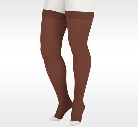 Open Toe Thigh High Compression Stockings