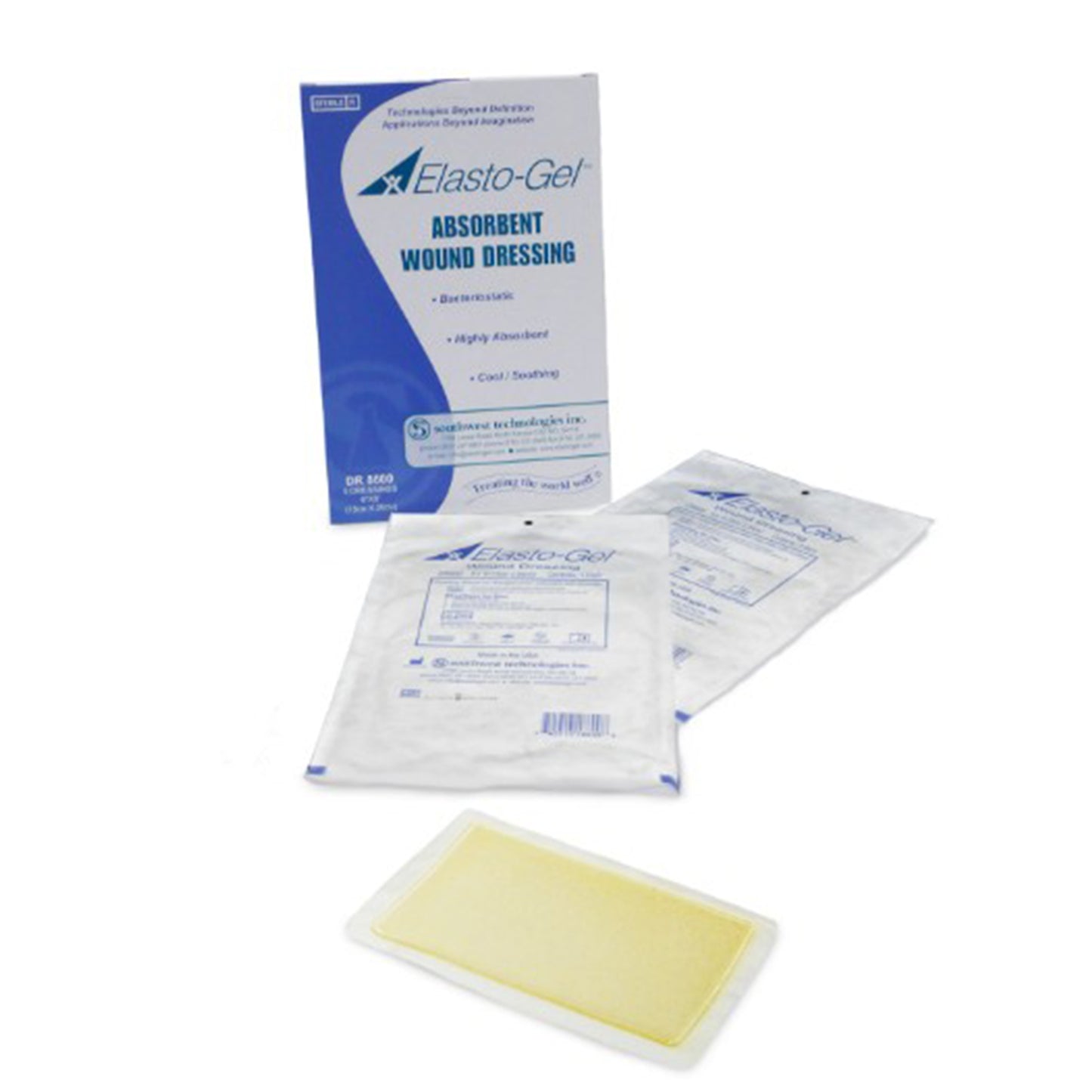 Elasto-Gel Bacteriostatic Wound Dressing 1/8 x 6 x 8 Inch Sterile Occlusive Dressing