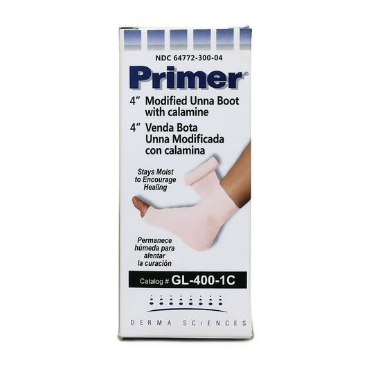Primer Unna Boot Zinc Oxide / Calamine 4 Inch x 10 Yard Compression Bandage
