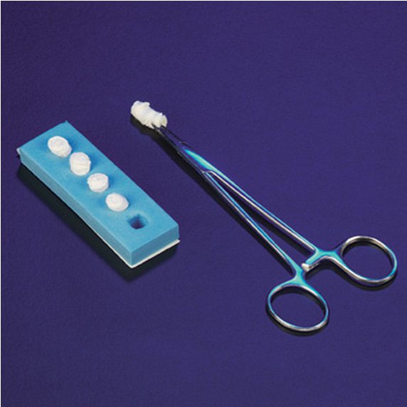 X-Ray Detectable Peanut Surgical Sponge 3/8 Inch Sterile with Foam Count Holder 5 Count