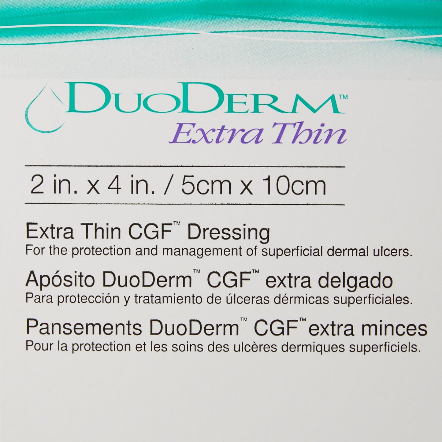 DuoDERM Extra Thin CGF Hydrocolloid Dressing 2 x 4 Inch Sterile Rectangle Dressing
