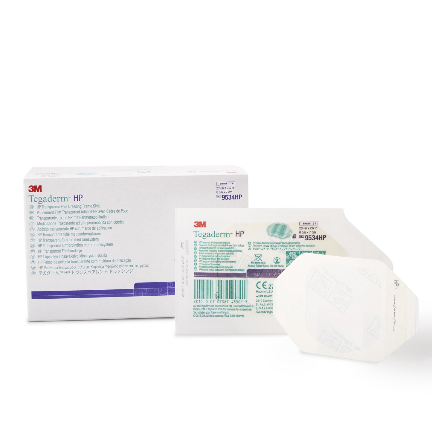 3M Tegaderm HP Transparent Film Dressing 2-3/8 x 2-3/4 Inch Sterile Rectangle IV Dressing