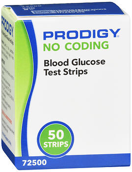 PRODIGY NO CODING BLOOD GLUCOSE TEST STRIPS 50 CT