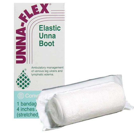 Unna-Flex Stretch Unna Boot Zinc Oxide 4 Inch x 10 Yard Elastic Gauze Compression Bandage