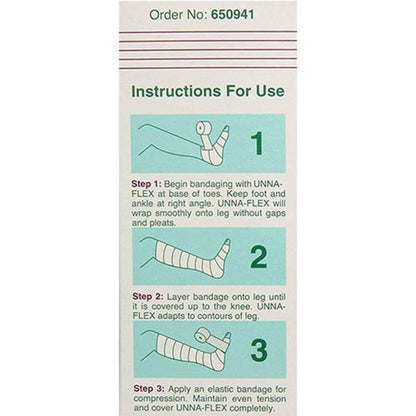 Unna-Flex Stretch Unna Boot Zinc Oxide 4 Inch x 10 Yard Elastic Gauze Compression Bandage