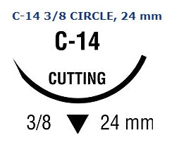 Absorbable Suture with Needle Polysorb Polyester Circle Reverse Cutting Needle Size