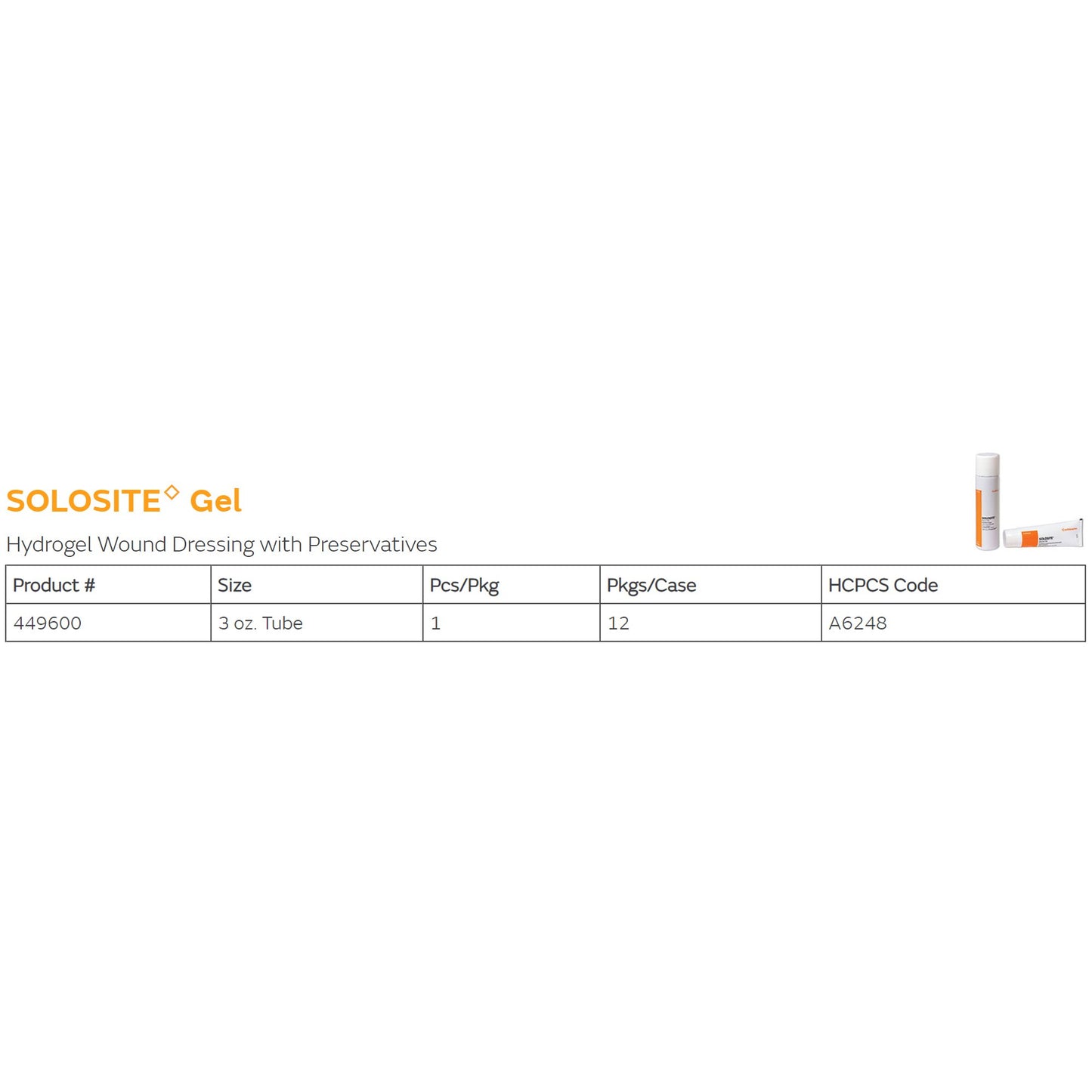 Solosite Hydrogel Wound Dressing – 3 oz Gel / Amorphous (Non-Sterile)