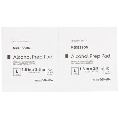 McKesson Alcohol Prep Pad 70% Isopropyl Alcohol Large Sterile