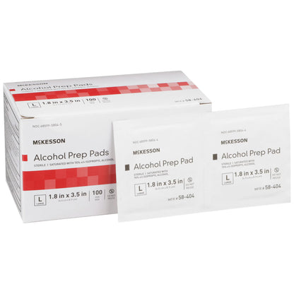 McKesson Alcohol Prep Pad 70% Isopropyl Alcohol Large Sterile