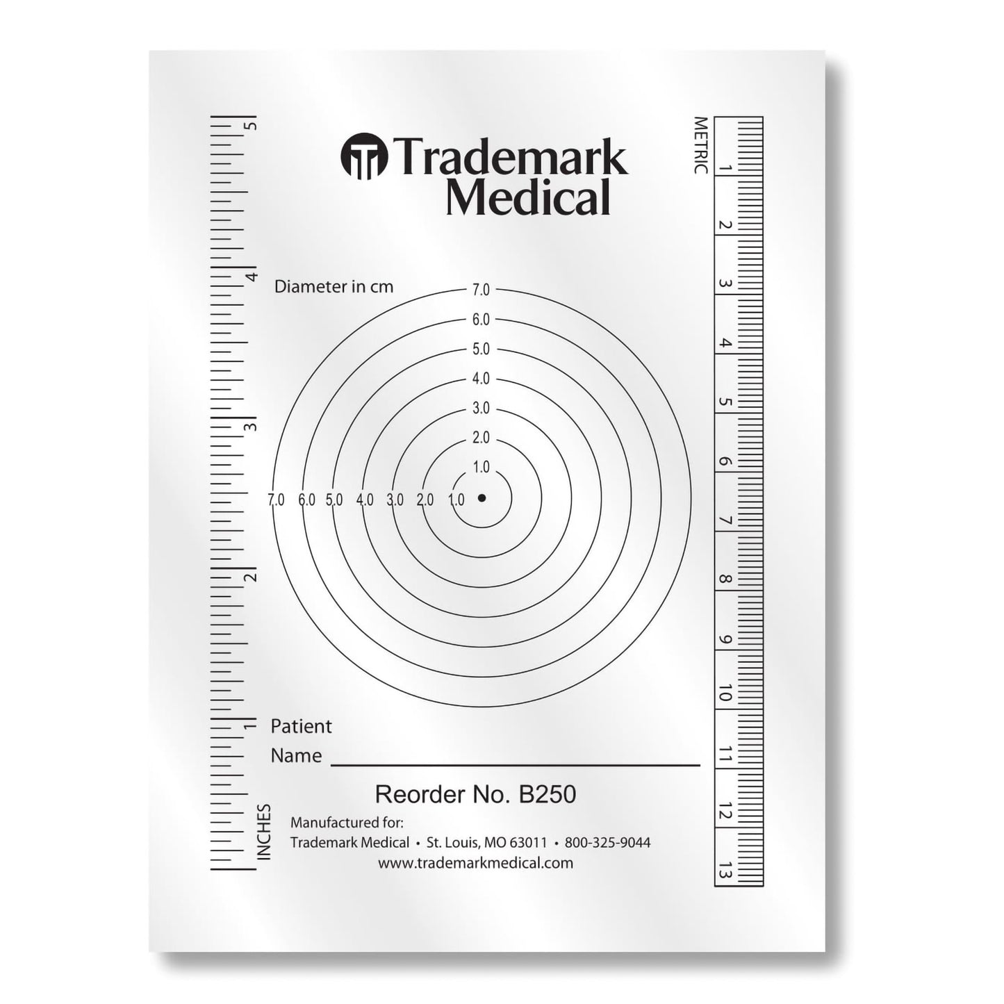 Trademark Medical Measuring Guide 3-3/4 x 5-1/2 Inch Plastic – Disposable Wound Measurement Tool