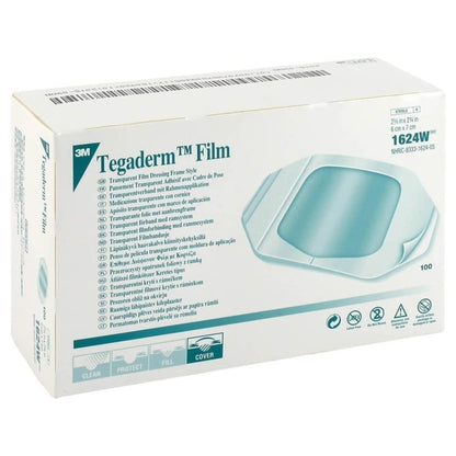 3M Tegaderm Transparent Film Dressing 2-3/8 x 2-3/4 Inch Sterile Frame Style Dressing with Label